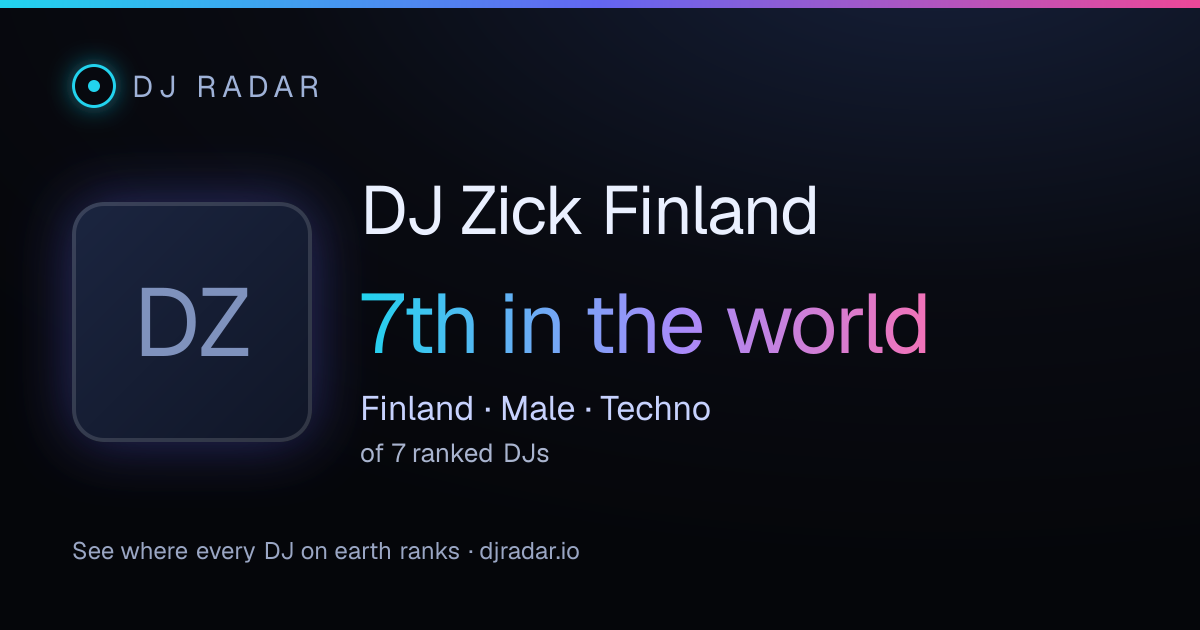 Shareable card: DJ Zick Finland 7th